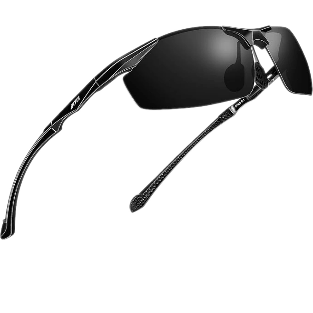 ATTCL Polarized UV Protection Sports Fishing Driving Sunglasses for Men Al-Mg Metal Frame Ultra Light Green